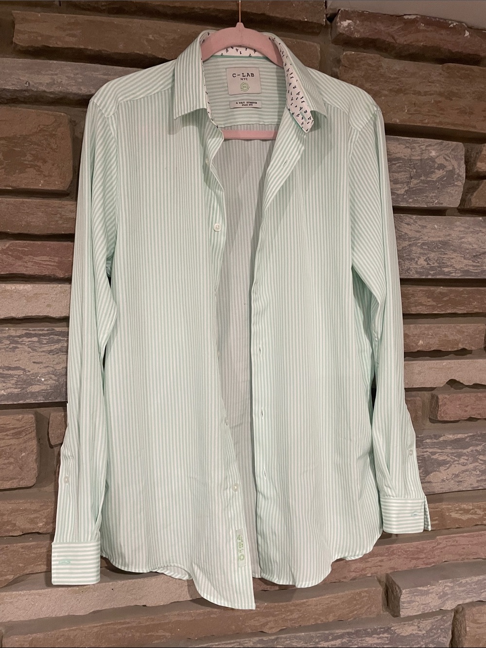 C-LAB Mint Green Pinstripe Button-Up Shirt